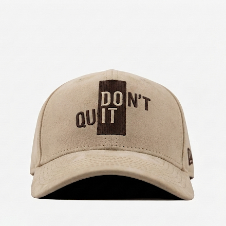 Don't Quit Beige Suede Cap
