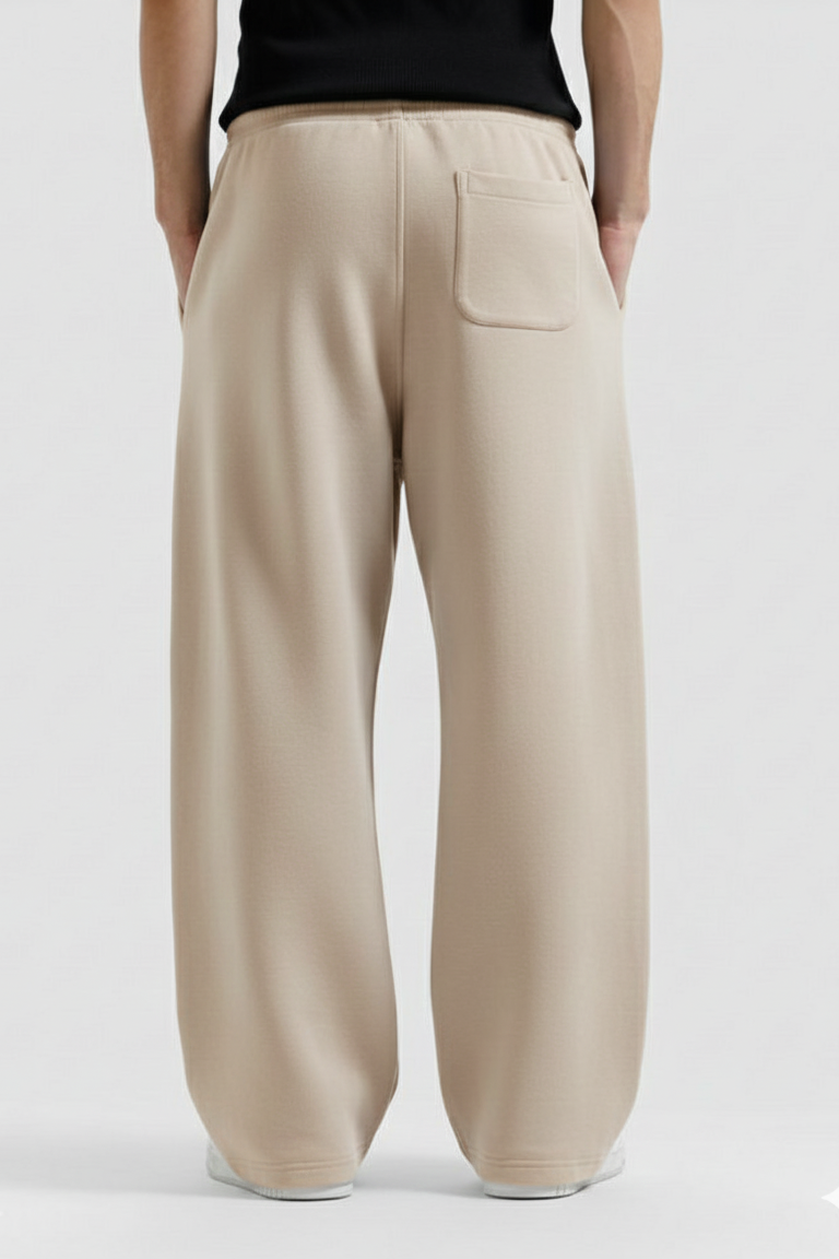 Beige Straight Baggy Trouser