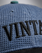 Vintage Pale Blue/Black Suede Cap