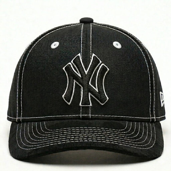 NY Black-White Suede Cap
