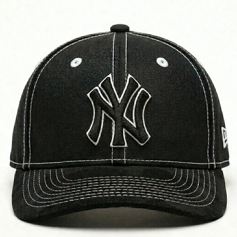 NY Black-White Suede Cap