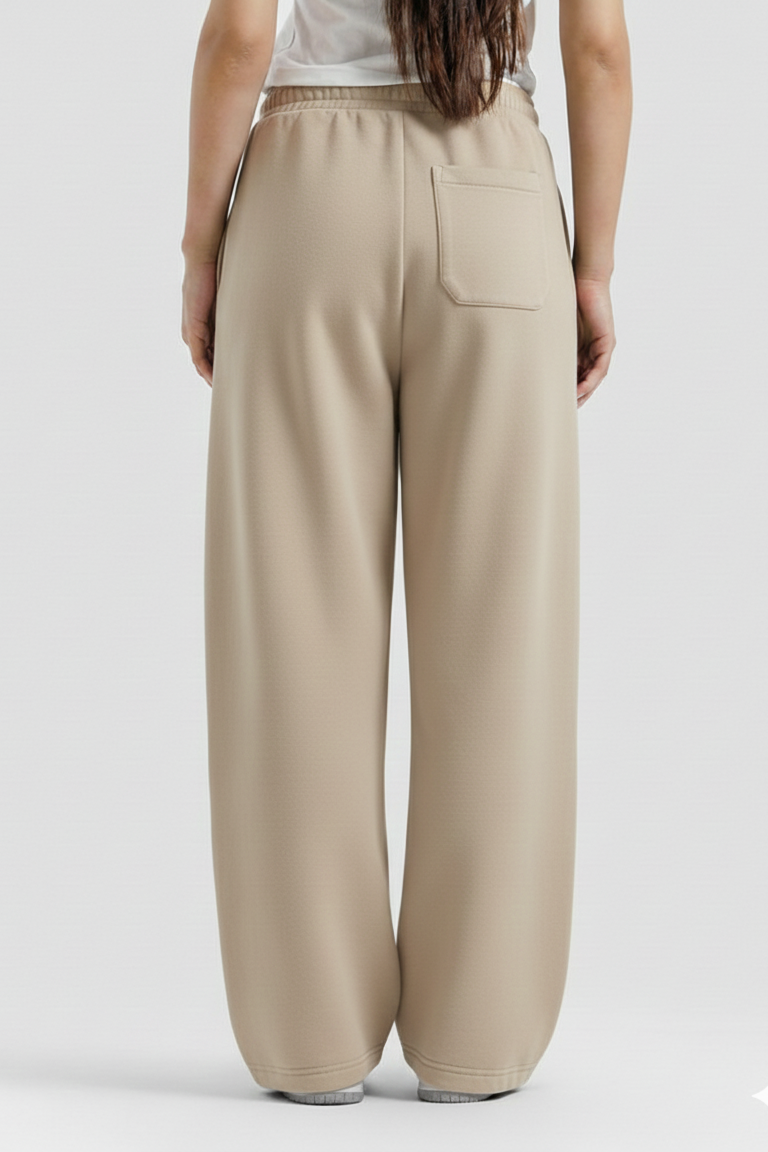 Beige Straight Baggy Trouser