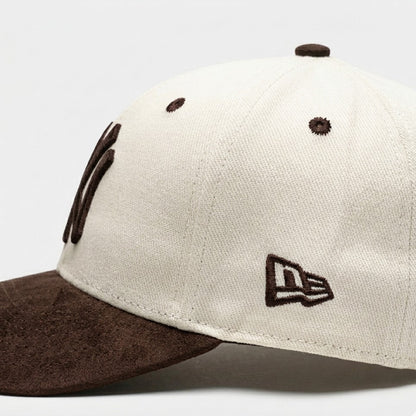 NY Brown/Khaki-White Suede Cap