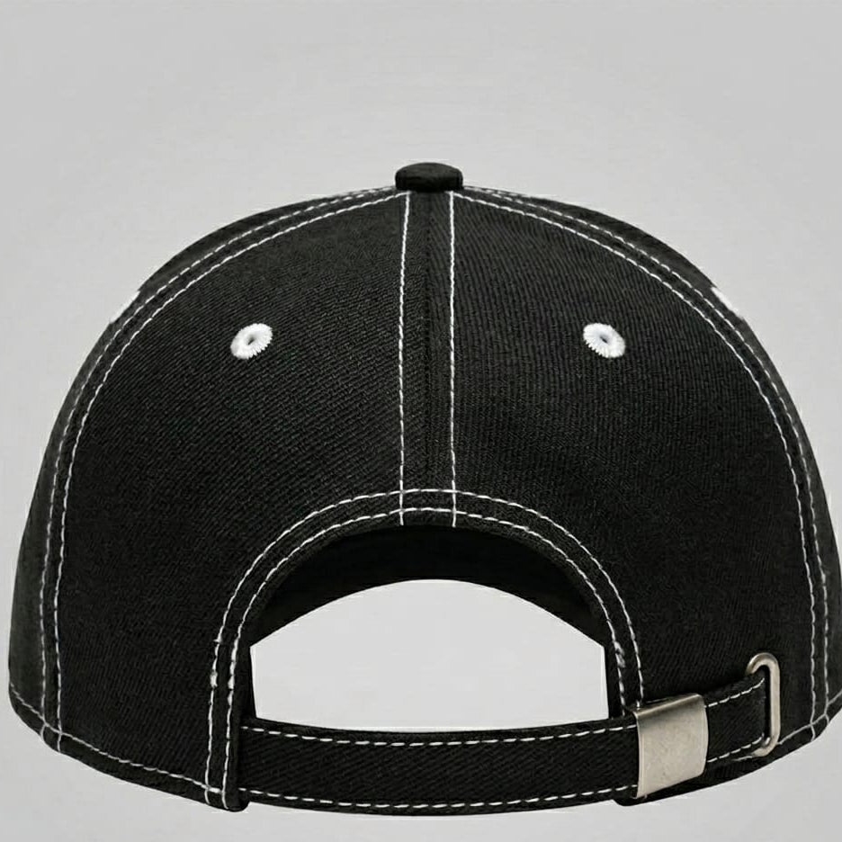 NY Black-White Suede Cap