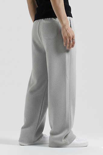 Heather Grey Straight Baggy Trouser