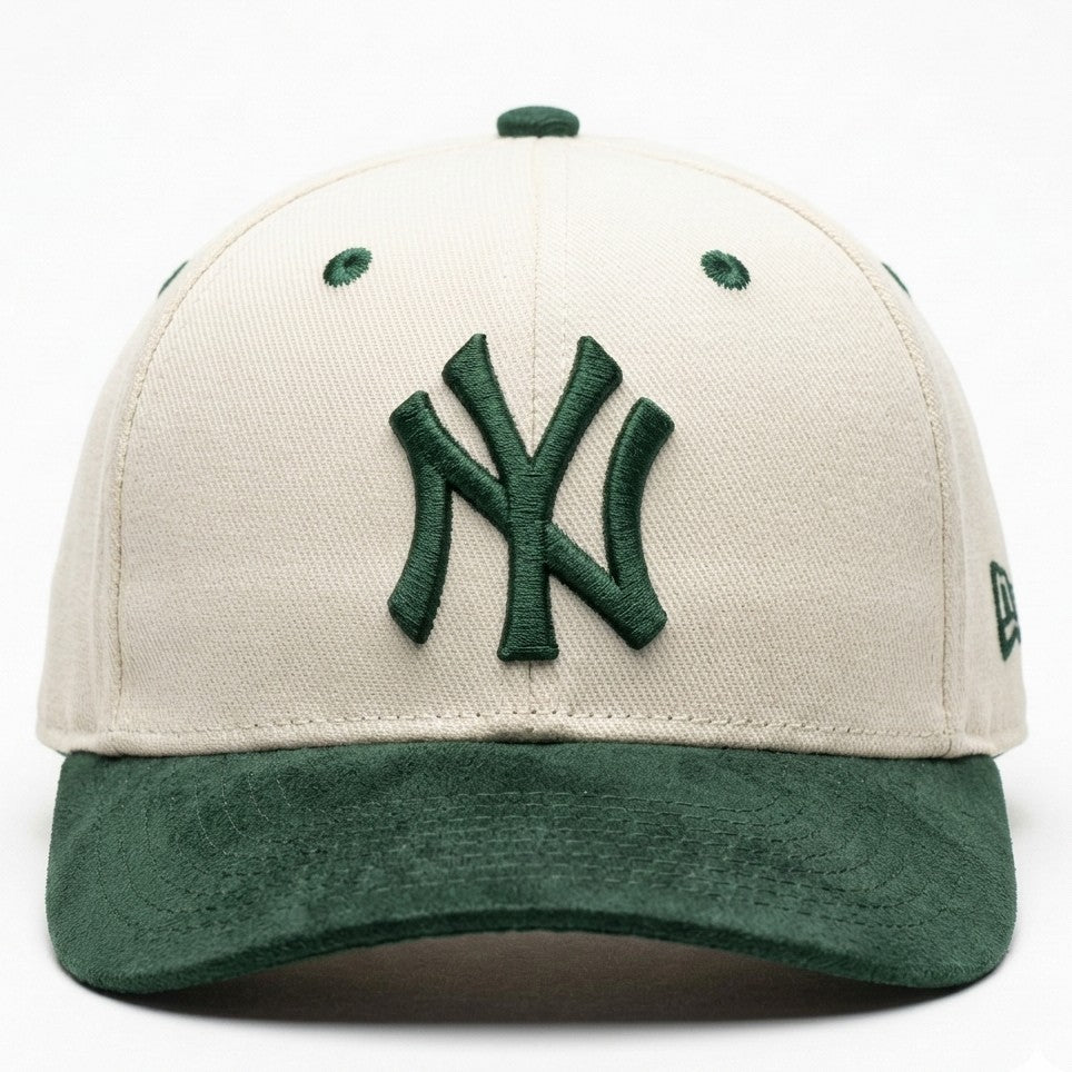 NY Green/Khaki-White Suede Cap