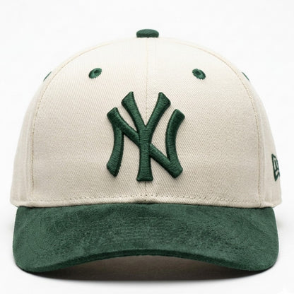 NY Green/Khaki-White Suede Cap