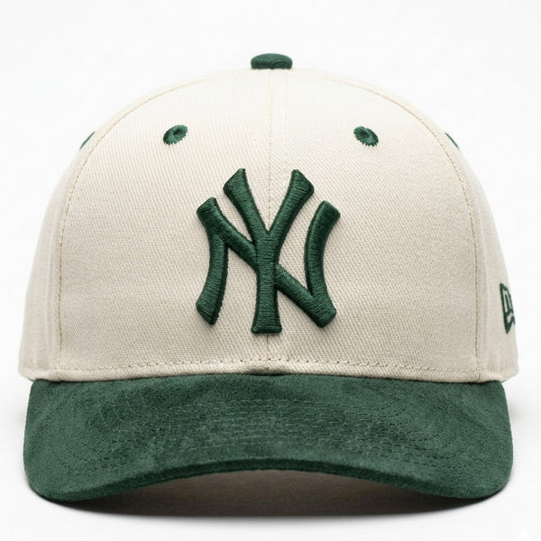 NY Green/Khaki-White Suede Cap