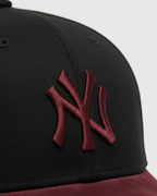NY Maroon/Black Suede Cap