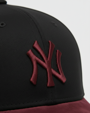 NY Maroon/Black Suede Cap