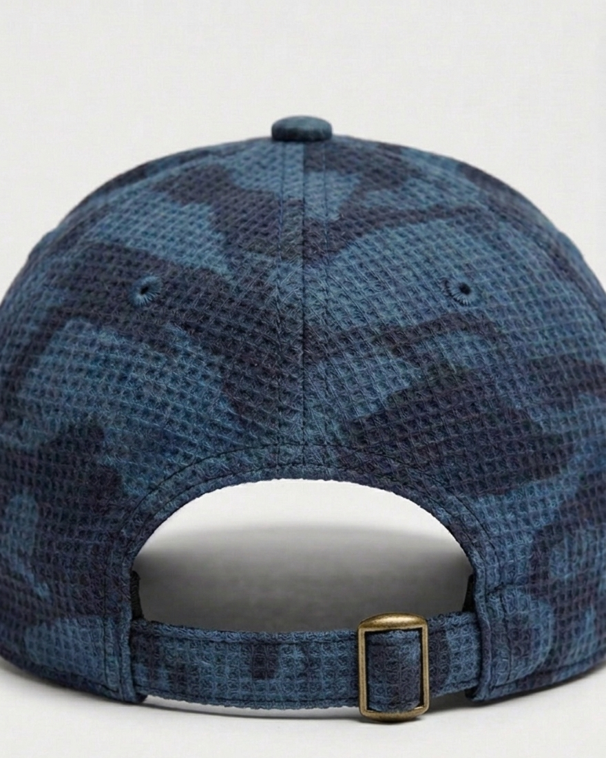 Vintage Blue Camouflage/Black Suede Cap
