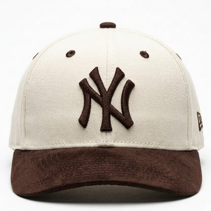 NY Brown/Khaki-White Suede Cap