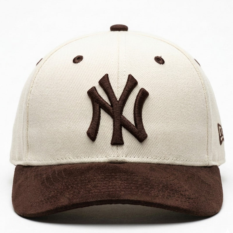 NY Brown/Khaki-White Suede Cap