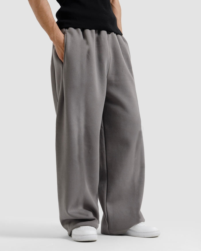 Charcoal Grey Straight Baggy Trouser