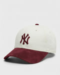 NY Maroon/White Suede Cap