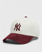 NY Maroon/White Suede Cap