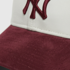 NY Maroon/White Suede Cap