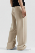 Beige Straight Baggy Trouser