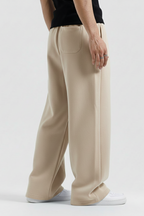 Beige Straight Baggy Trouser