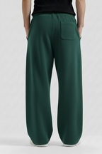 Bottle Green Straight Baggy Trouser