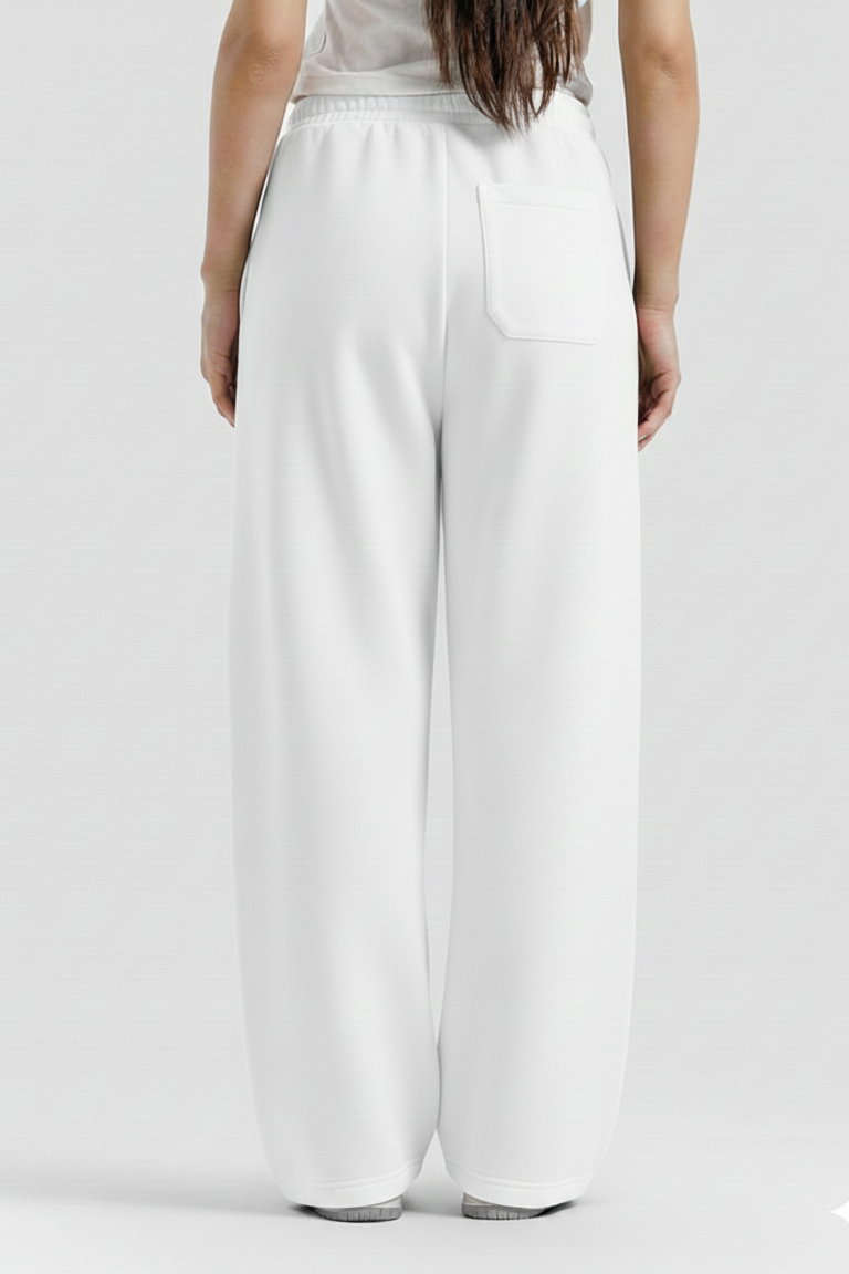 White Straight Baggy Trouser