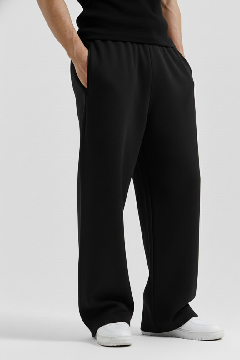Black Straight Baggy Trouser