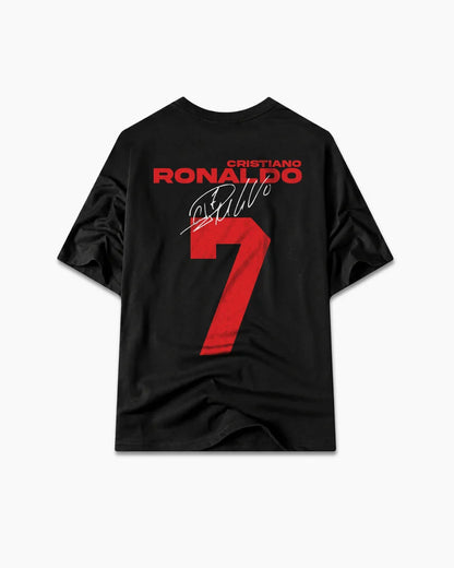 Cristiano Ronaldo Jersey Oversized Boxy-Fit T-shirt (Black)