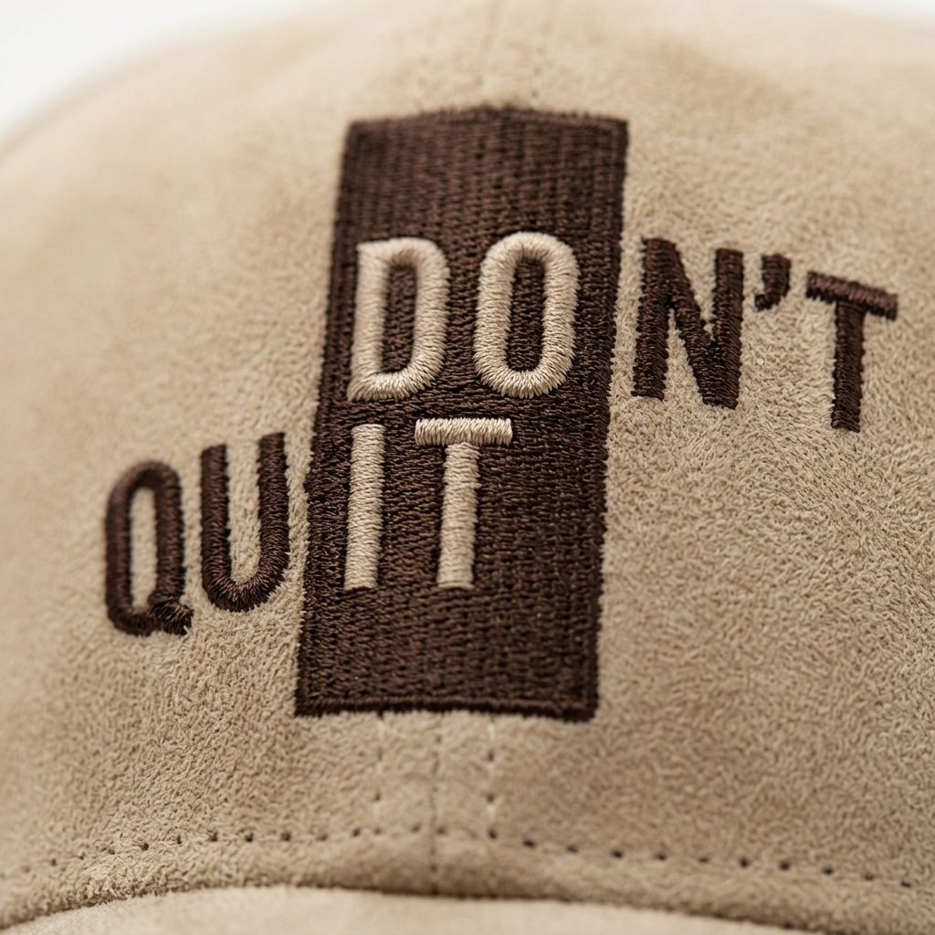 Don't Quit Beige Suede Cap